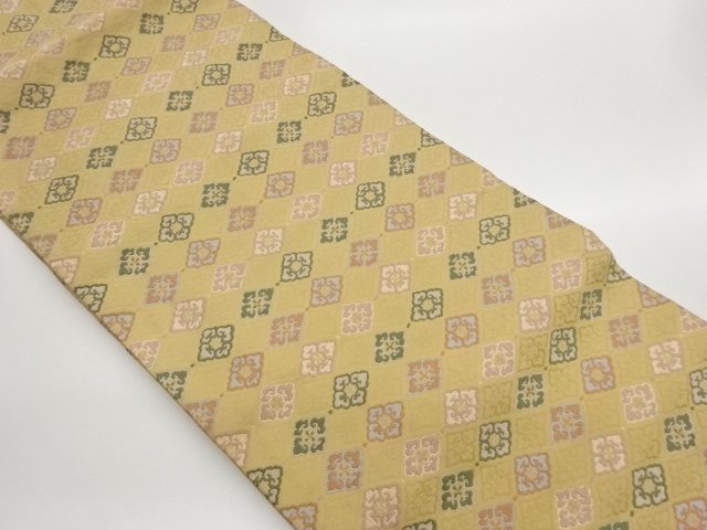 JAPANESE KIMONO / NAGOYA OBI / WOVEN FLOWER RHOMBUS